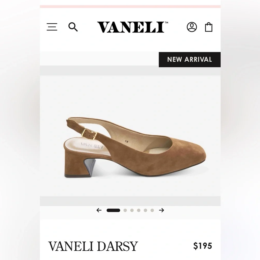 Vaneli Darsy Slingback Pumps in the Cuoio Suede colorway Sz 9.5